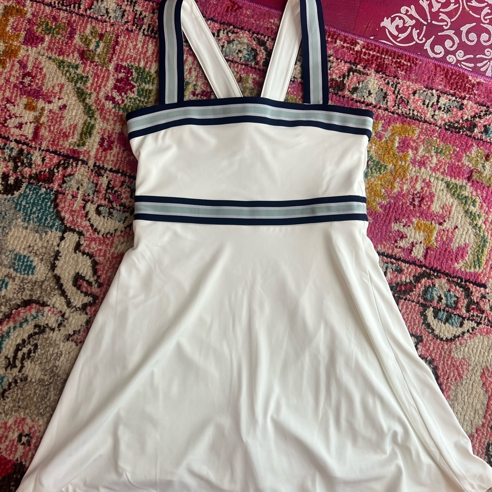 Lou & Grey White and Navy Dress